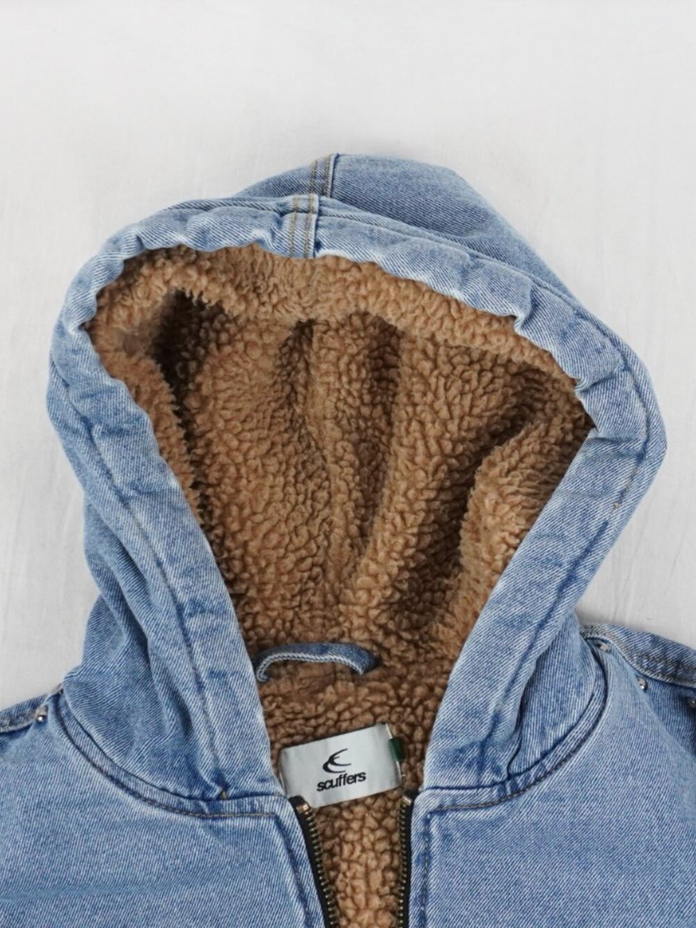 Scuffers Denim Blue Hooded Work Jacket in Cotton Twill - Men's Size Small - NWT - Picture 4 of 10